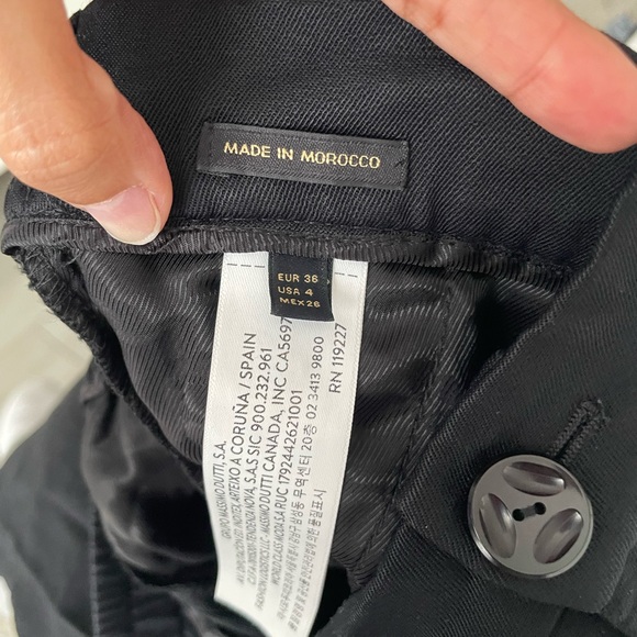 Massimo Dutti Black Wide-Leg Ankel Cropped Pants - Picture 5 of 5